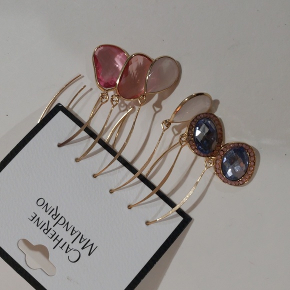 Catherine Malandrino Colorful Dangle Earrings - Set of 3 Women, Gold-Tone Hooks - Picture 6 of 9